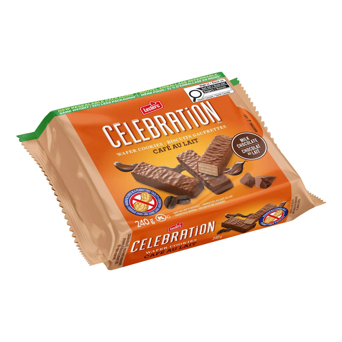 Biscuits Gaufrette Café au Lait Célébration Leclerc (240g)