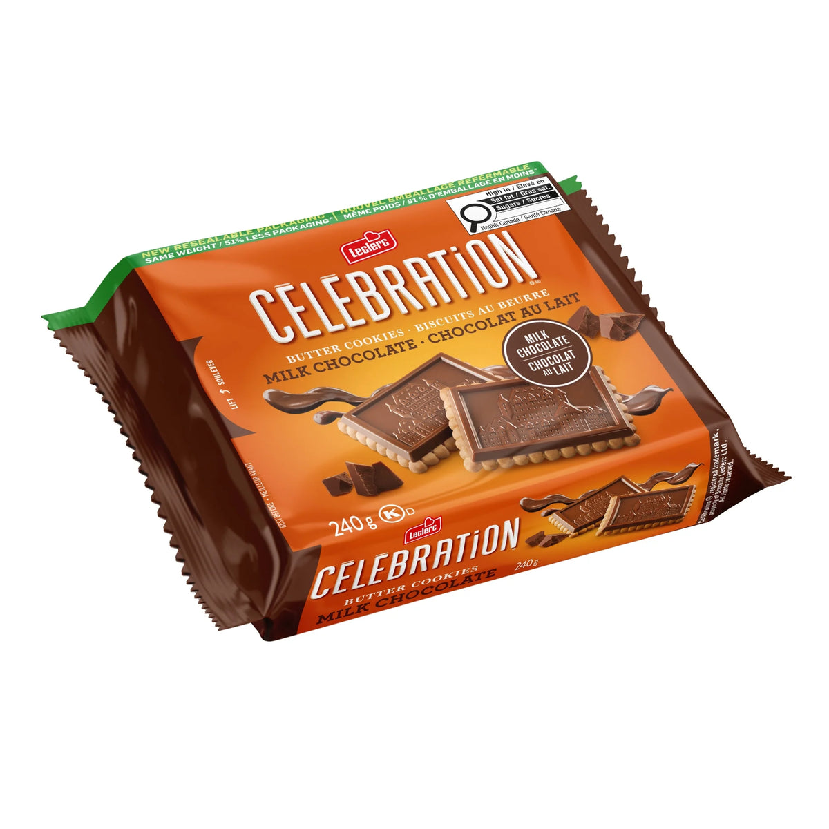 Biscuits sablés au chocolat au lait Leclerc Célébration (240 g)