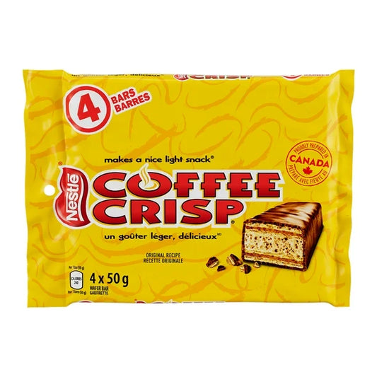 Barre chocolatée gaufrée Coffee Crisp paquet de 4 (50 g x 4)