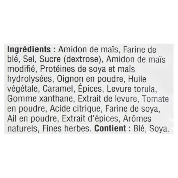List of ingredients in a product with a white background