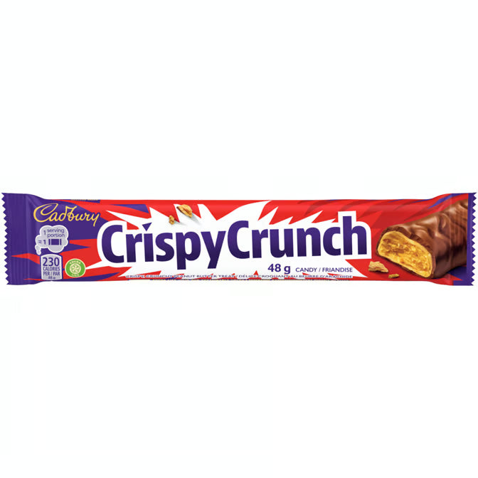 Cadbury Crispy Crunch chocolate bar packaging on a white background