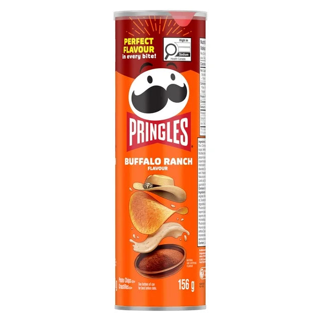 Pringles Buffalo Ranch flavor can on a white background
