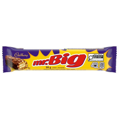 Cadbury mr. Big chocolate bar packaging on a white background