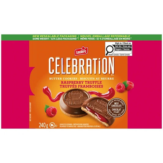 Biscuits au Chocolat au Lait et Framboise Célébration Leclerc (240G)