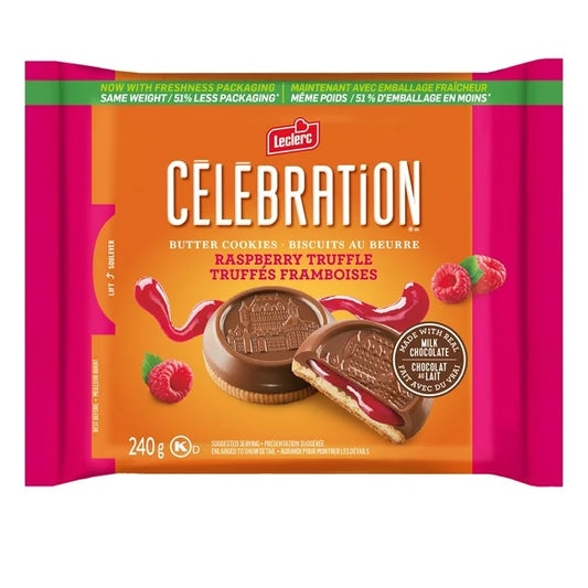 Biscuits au Chocolat au Lait et Framboise Célébration Leclerc (240G)