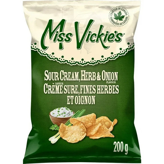 Croustilles Crème Sûre, Fines Herbes et Oignon Miss Vickie's 200 g