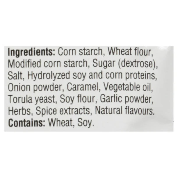 List of ingredients on a label with a white background