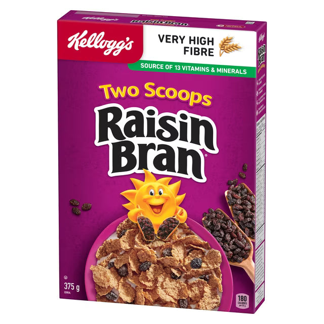 Kellogg’s Deux boules de céréales Raisin Bran Original 375g