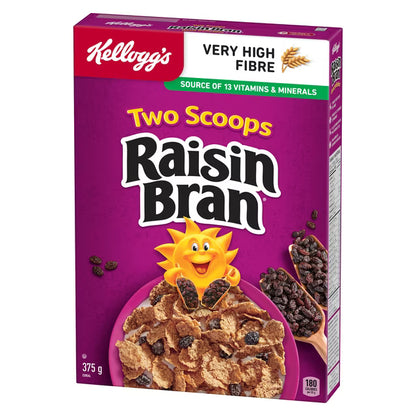 Kellogg’s Deux boules de céréales Raisin Bran Original 375g
