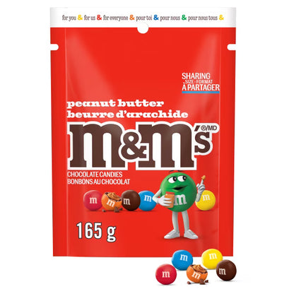 Sachet familial M&M's Chocolat au Lait et Beurre de Cacahuète (165g)